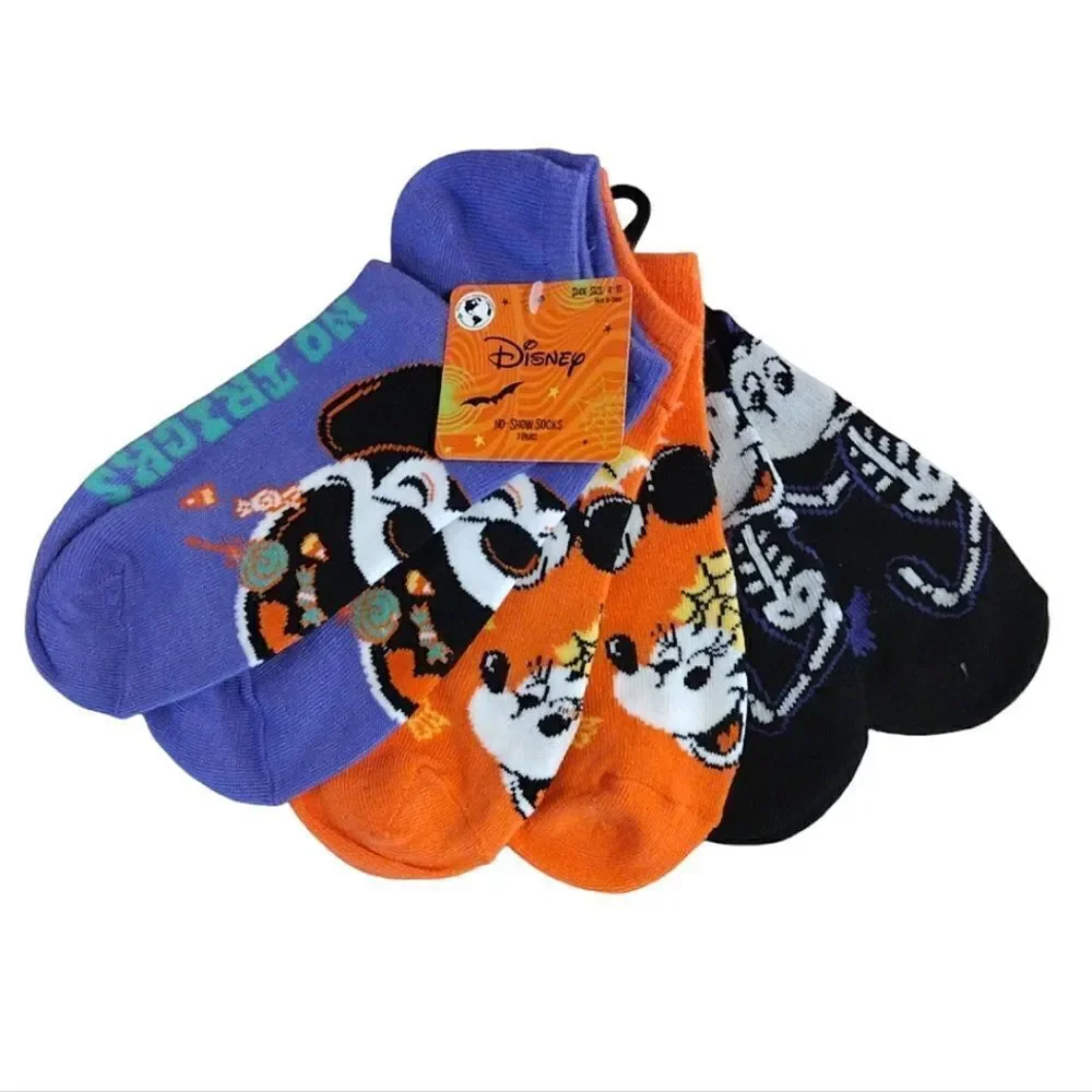 Disney‎ Mickey Minnie Mouse Halloween Themed No Show Socks NWT